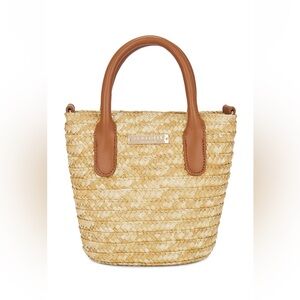 Seafolly Natural Woven Tote with Brown Accents